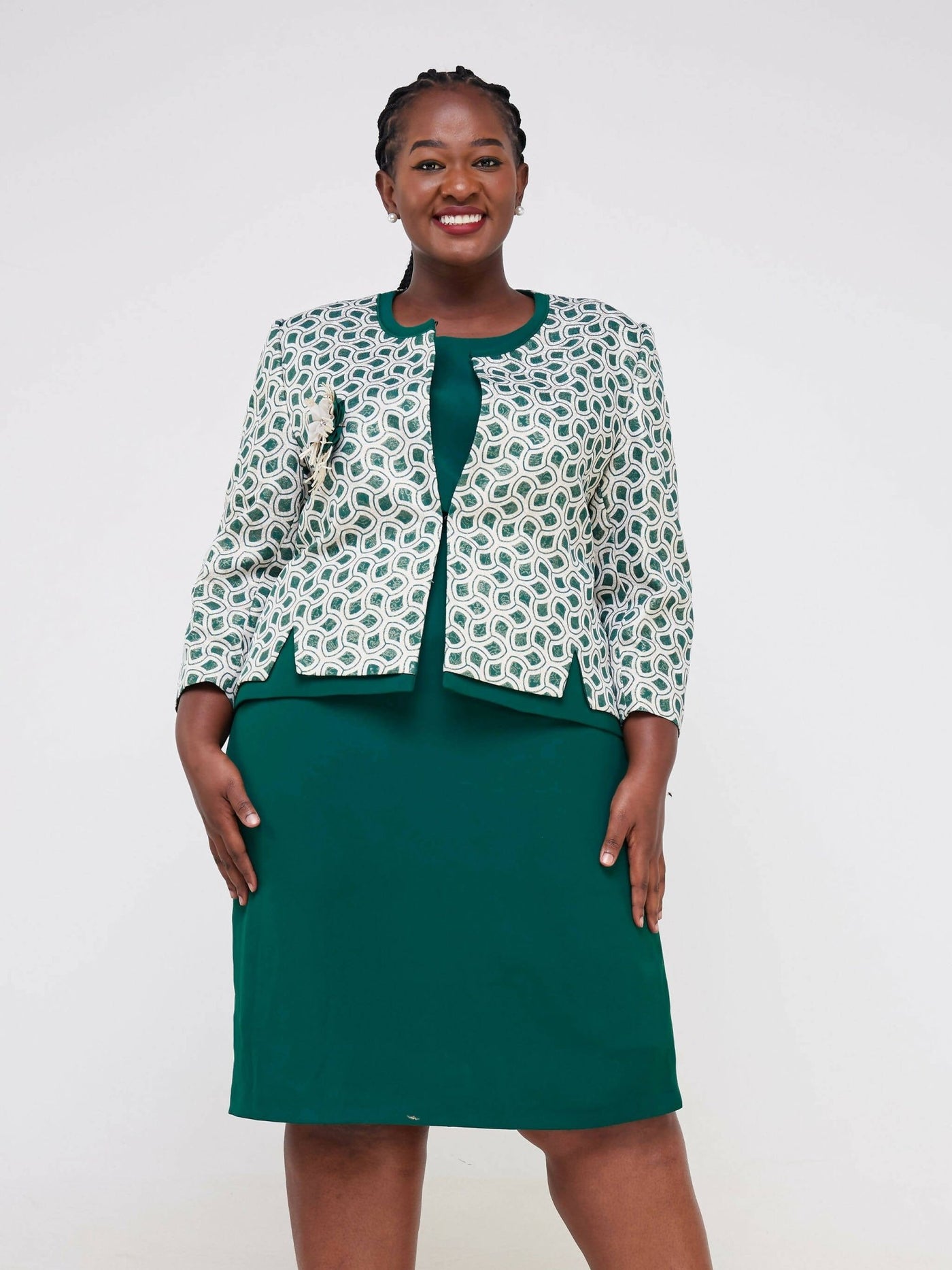 Twilight Collections Skirt Suits 3 Pieces Straight - Green - Shopzetu