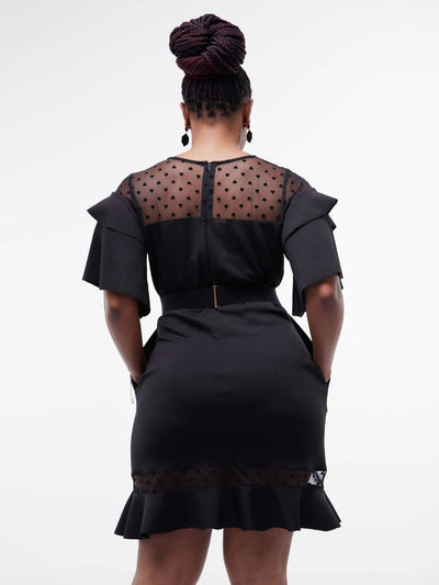 Ladies & Linen Mesh Lbd Dress - Black - Shop Zetu Kenya