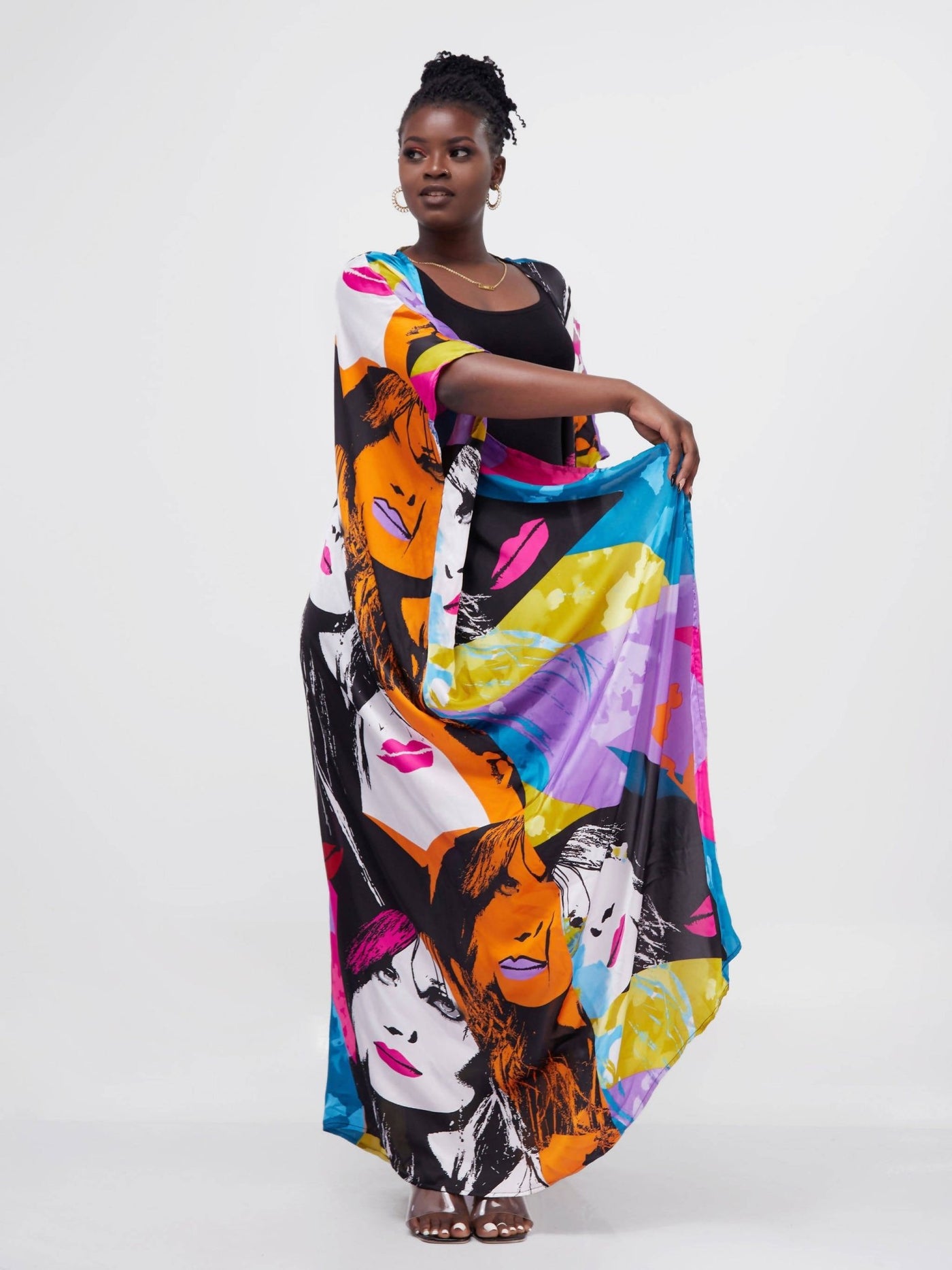 Ladies & Linen Print Kimono - Multi Colour Print - Shop Zetu Kenya