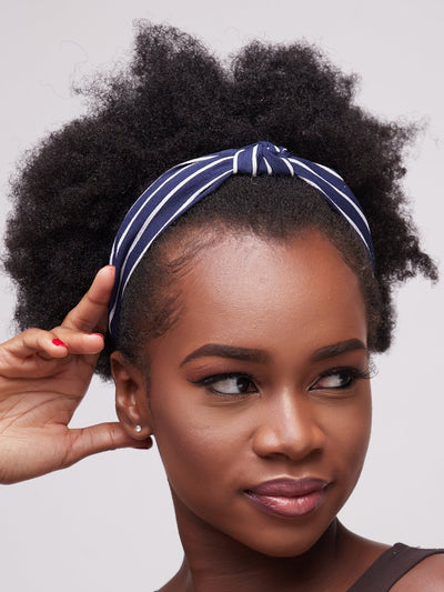 Lizola Njema Headbands - Navy Stripes - Shop Zetu Kenya