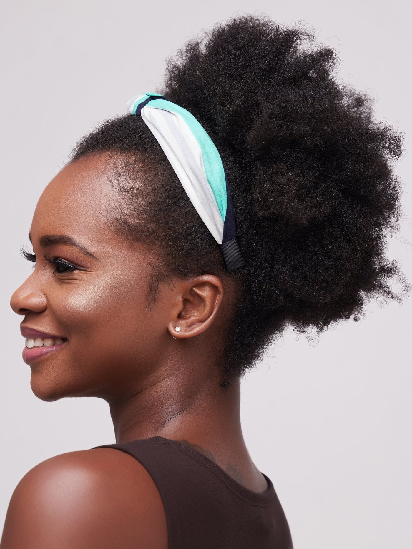 Lizola Pamoja Headbands - Green / Blue / Grey Stripes - Shop Zetu Kenya