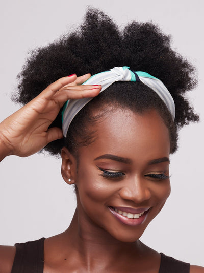 Lizola Pamoja Headbands - Green / Blue / Grey Stripes - Shop Zetu Kenya