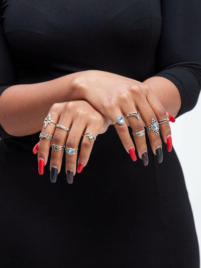 Lizola Silver Set of Rings - Silver - Shop Zetu Kenya