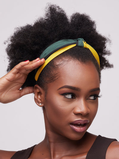 Lizola Tamu Headband - Green / Yellow / Black Stripes - Shop Zetu Kenya