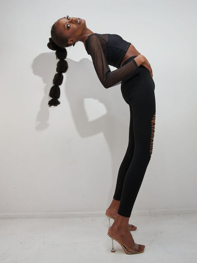 Lola Ripped Leggings  - Black - Shop Zetu Kenya