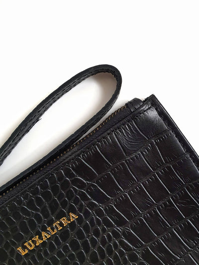 Luxaltra Mini Status Clutch - Croc Black - Shop Zetu Kenya