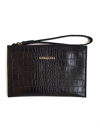 Luxaltra Mini Status Clutch - Croc Black - Shop Zetu Kenya