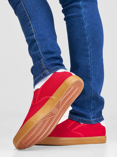 Fancy Tiger Unisex Canvas Shoes - Red - Shopzetu