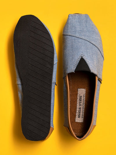 Maasai Treads Hatua Jean + Leather Unisex Shoes - Light Blue / Brown - Shop Zetu Kenya