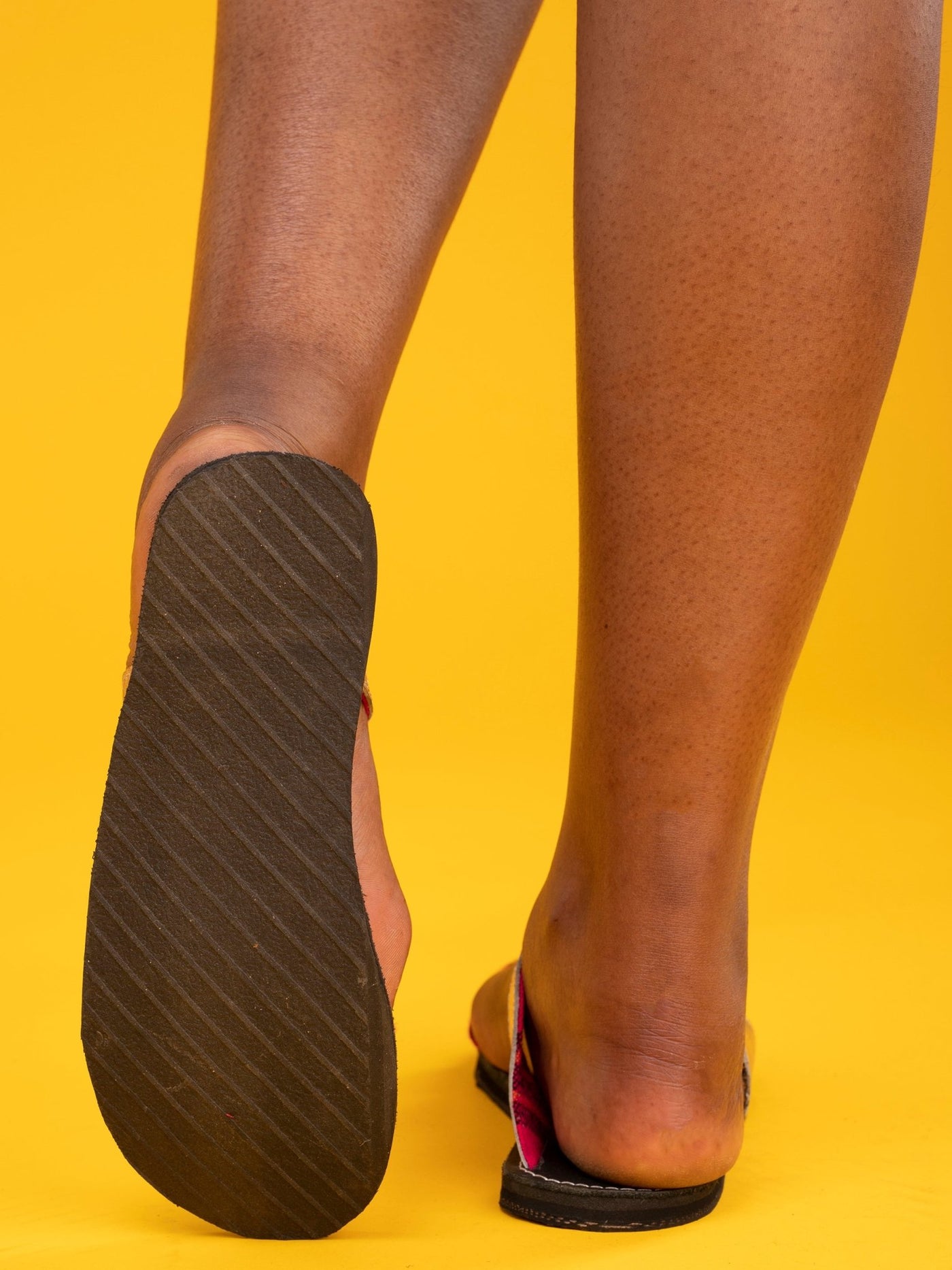 Maasai Treads Ladies' Metallic Sandals - Gold Print - Shopzetu