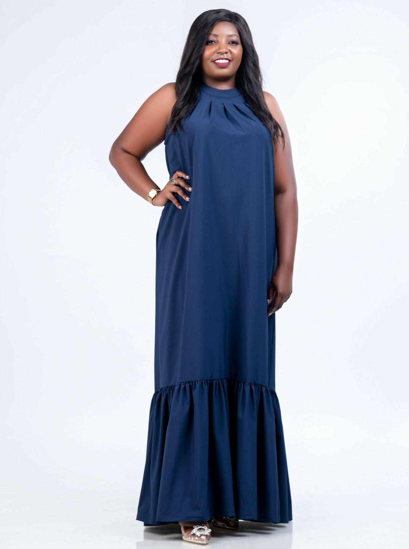 Magali Designs Halter Dress - Navy Blue - Shop Zetu Kenya