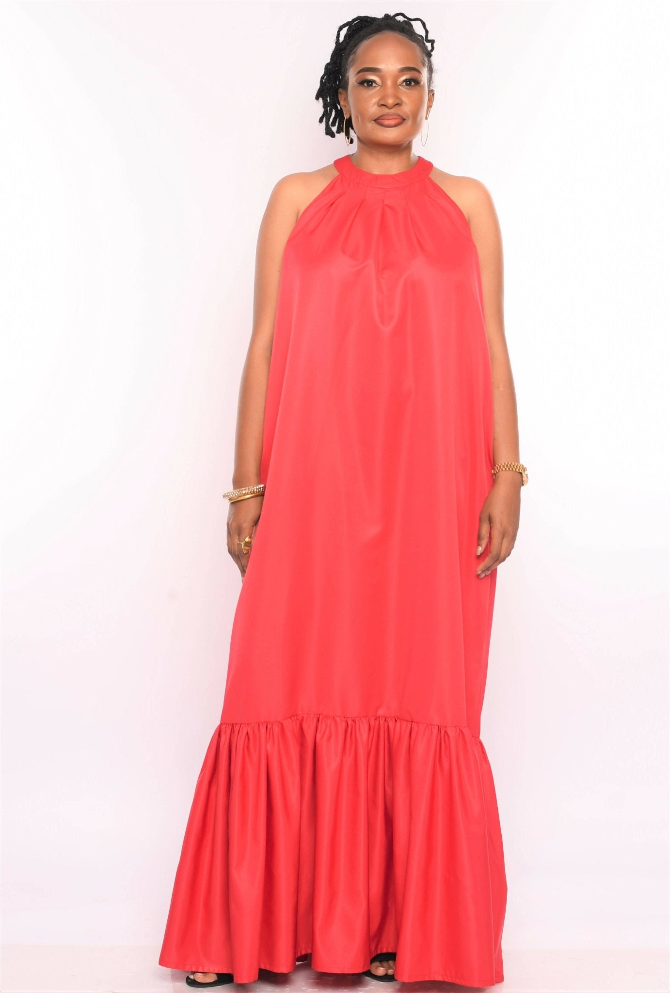 Magali Designs Halter Dress - Red - Shopzetu