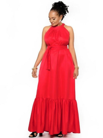 Magali Designs Halter Dress - Red - Shopzetu