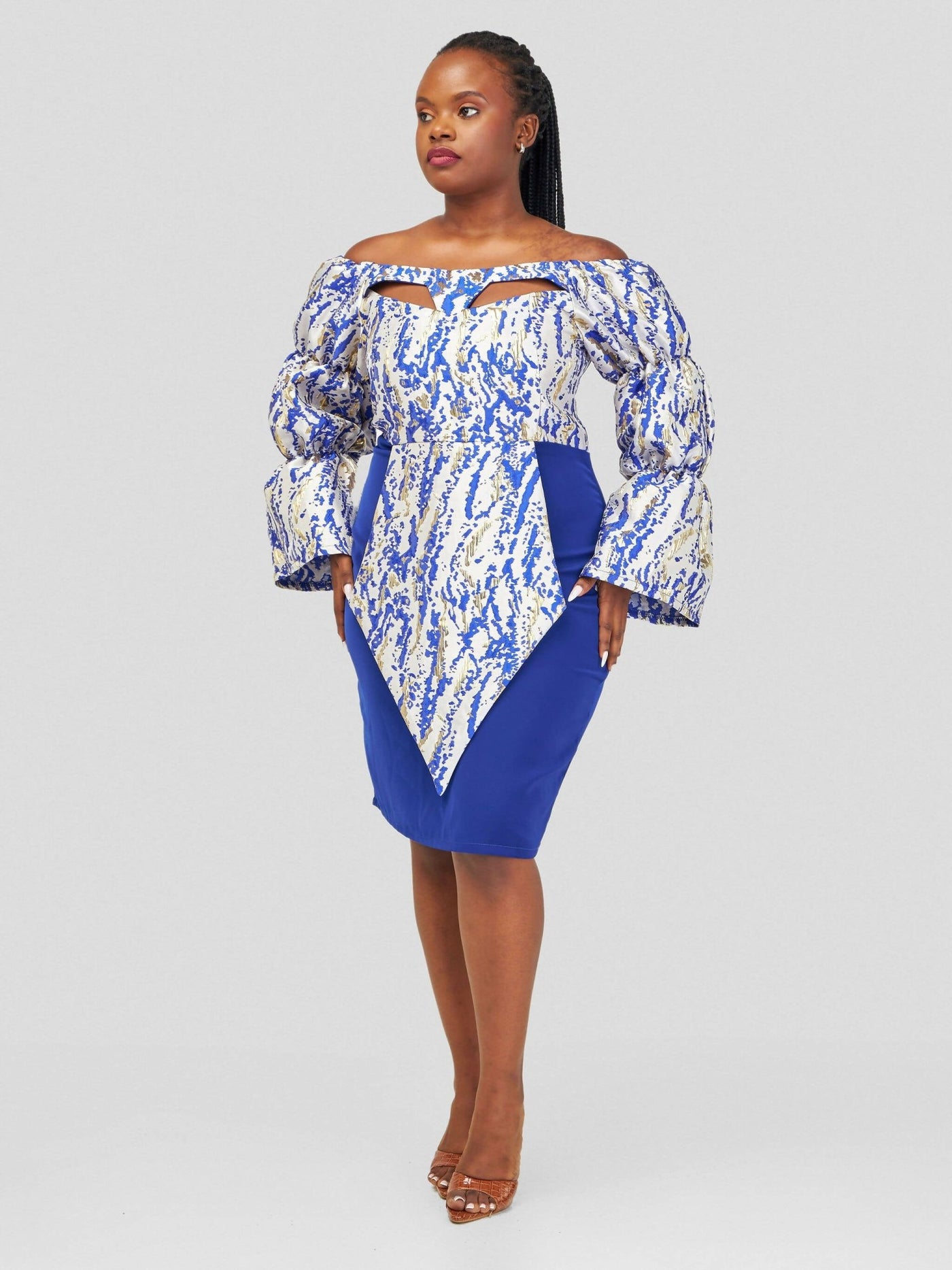 Herrinda Designs Off Shoulder Dress - Royal Blue - Shopzetu