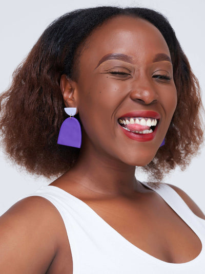 Nibui Nia Earrings Purple - Shop Zetu Kenya