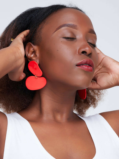 Nibui Tawi Earrings Red - Shop Zetu Kenya