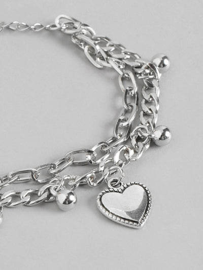 Slaks World Fashion 2 Chain Bracelet - Silver - Shopzetu