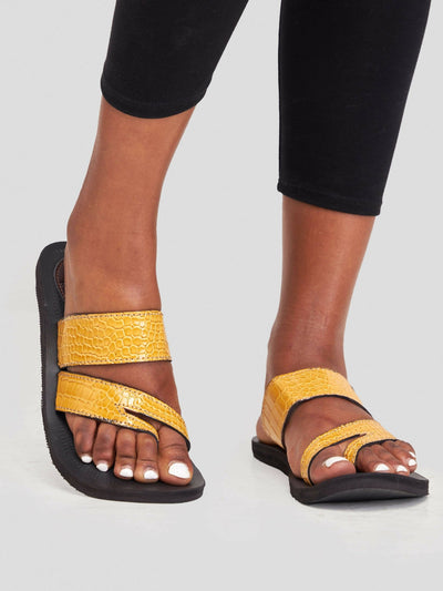 Biba Trends Collections Dalia Mustard Sandals - Dull Yellow - Shopzetu