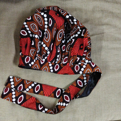 Nywele Chronicles Kiwi Bonnet - Red / Black Print - Shop Zetu Kenya