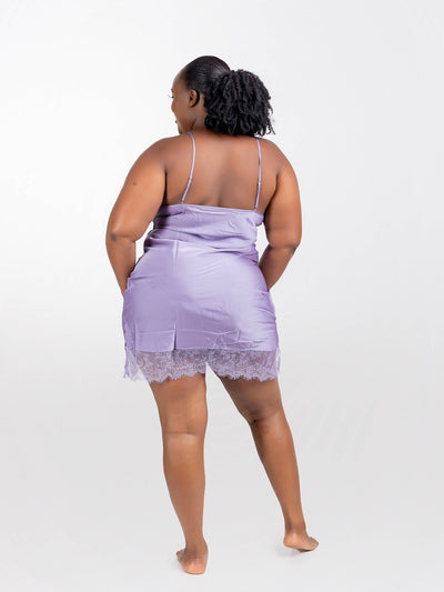 Intimates Kenya Satin Night Dress - Purple - Shopzetu