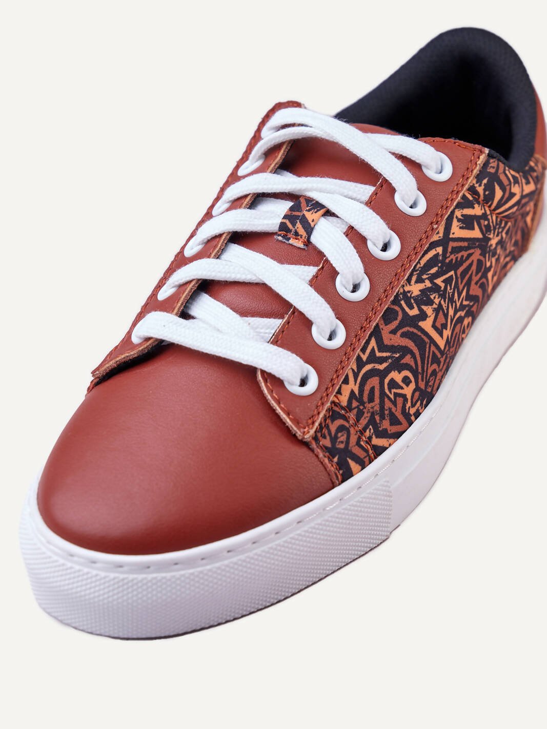 Kali Sneakers: Premium Vibrant Leather KK - Brown - Shopzetu