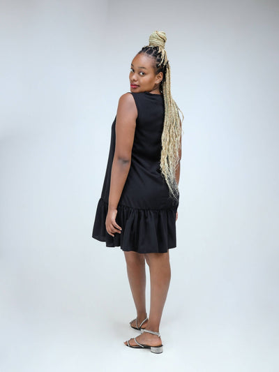 Phyls Collections Leila Sleeveless Shift Knee Length Dress - Black - Shopzetu