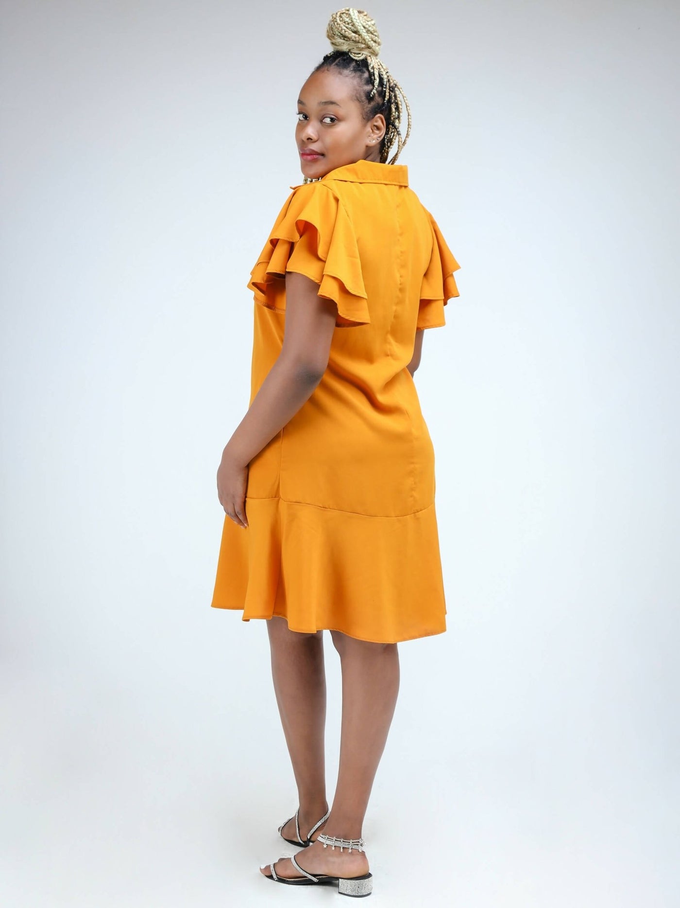 Phyls Collections Naisoi Knee Length Shift Dress - Yellow - Shopzetu