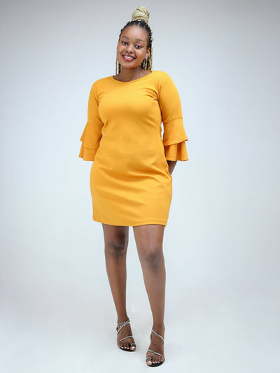 Phyls Collections Zuri Dress-Mustard - Shop Zetu Kenya