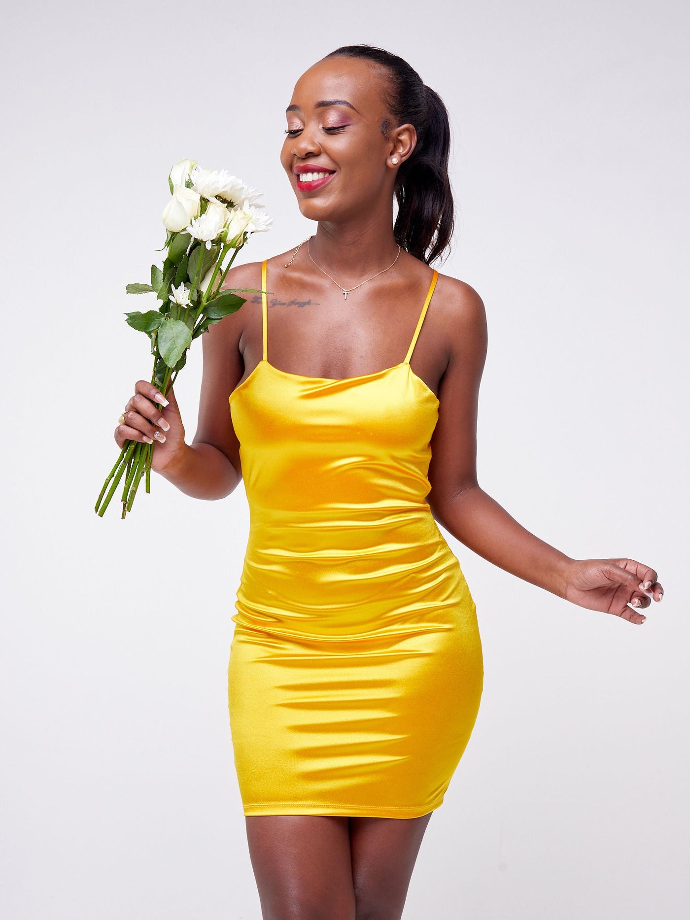 Popular 21 Cami Dress With Back Detail - Gold Fusion - Shop Zetu Kenya
