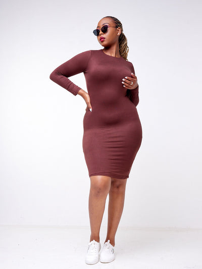 Popular 21 Long-Sleeve Double Layer Midi Dress - Wild Ginger - Shop Zetu Kenya