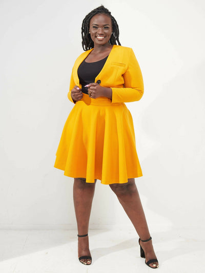 Pure Buxom Flirt Skirt Suit - Mustard - Shop Zetu Kenya