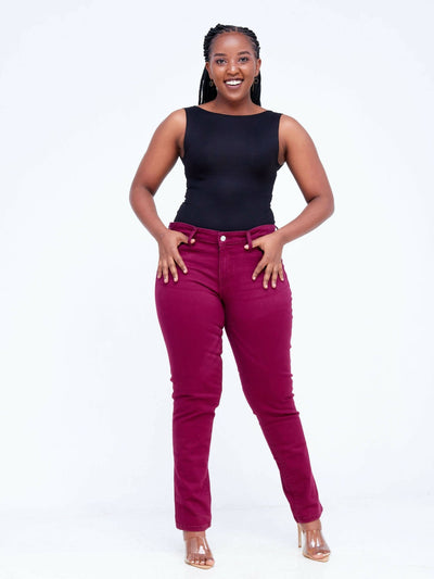 Purple Earth Gap Cropped Girlfriend Jeans - Plum - Shop Zetu Kenya