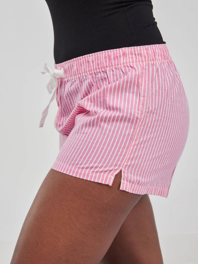 Purple Earth Gap Print Sleep Shorts - Pink Striped - Shop Zetu Kenya