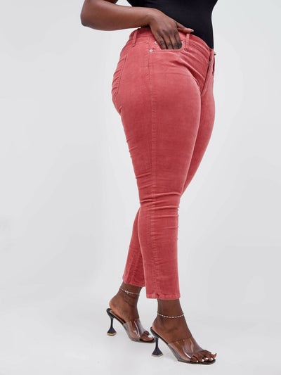 Purple Earth Gap Slim Fit Corduroy Pants - Peach - Shop Zetu Kenya