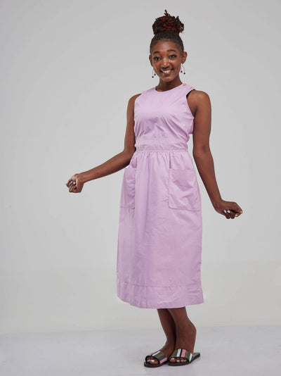 Purple Earth J Crew Cotton Poplin Apron Dress - Lilac - Shop Zetu Kenya