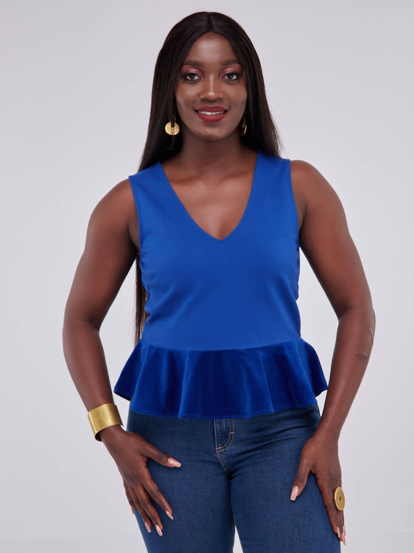 Cobalt blue sales peplum top