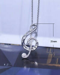 Slaks World Fashion Musical Design Necklace - Silver/Blue - Shopzetu