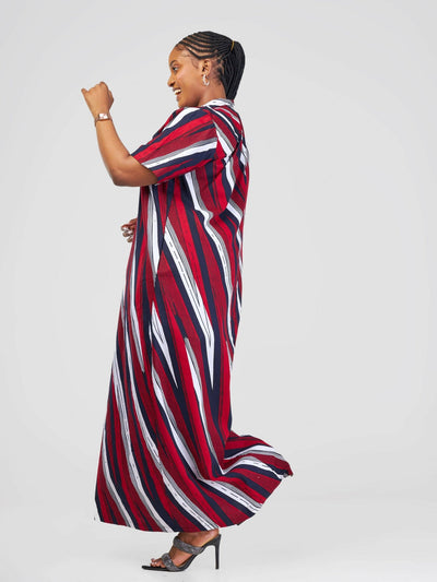Nubia Couture Kaya Dress - Red / White - Shopzetu