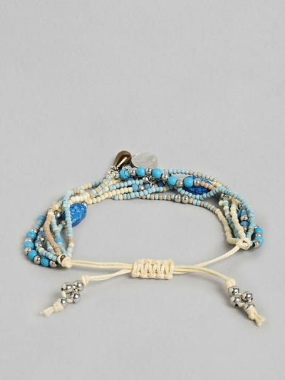 Slaks World Fashion Multistrand Bracelet - Blue / Silver - Shopzetu
