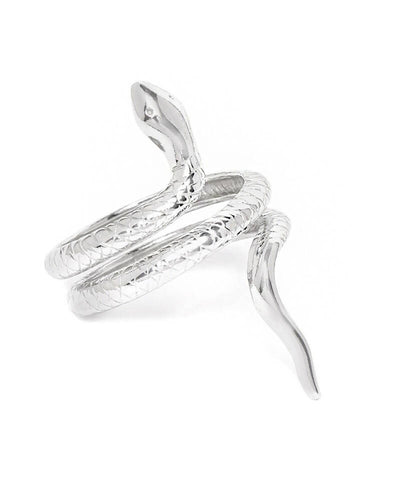 Slaks World Fashion Textured Adjustable Finger Ring - Silver
