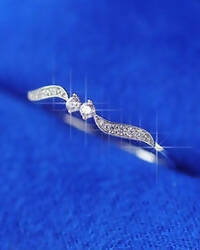 Slaks World Fashion Minimalistic Engagement Ring Size 6 - Silver