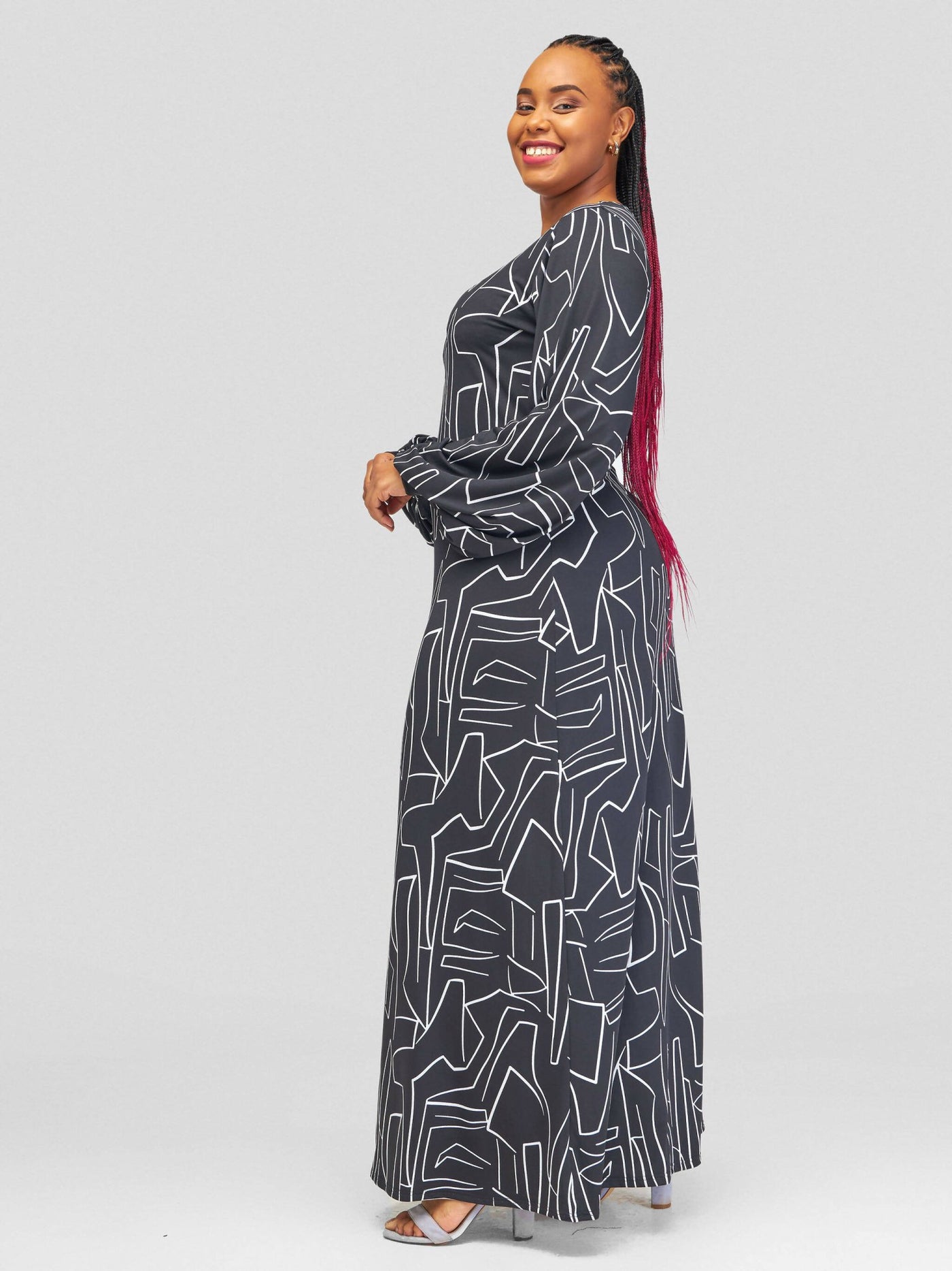 Salok Havilah Yuka Maxi Dress - Black Print - Shopzetu