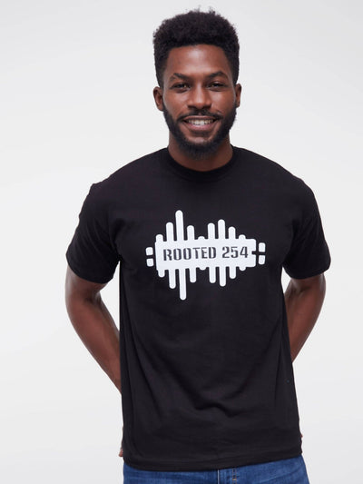 Rooted +254 AU Short Sleeved T-Shirt - Black - Shop Zetu Kenya