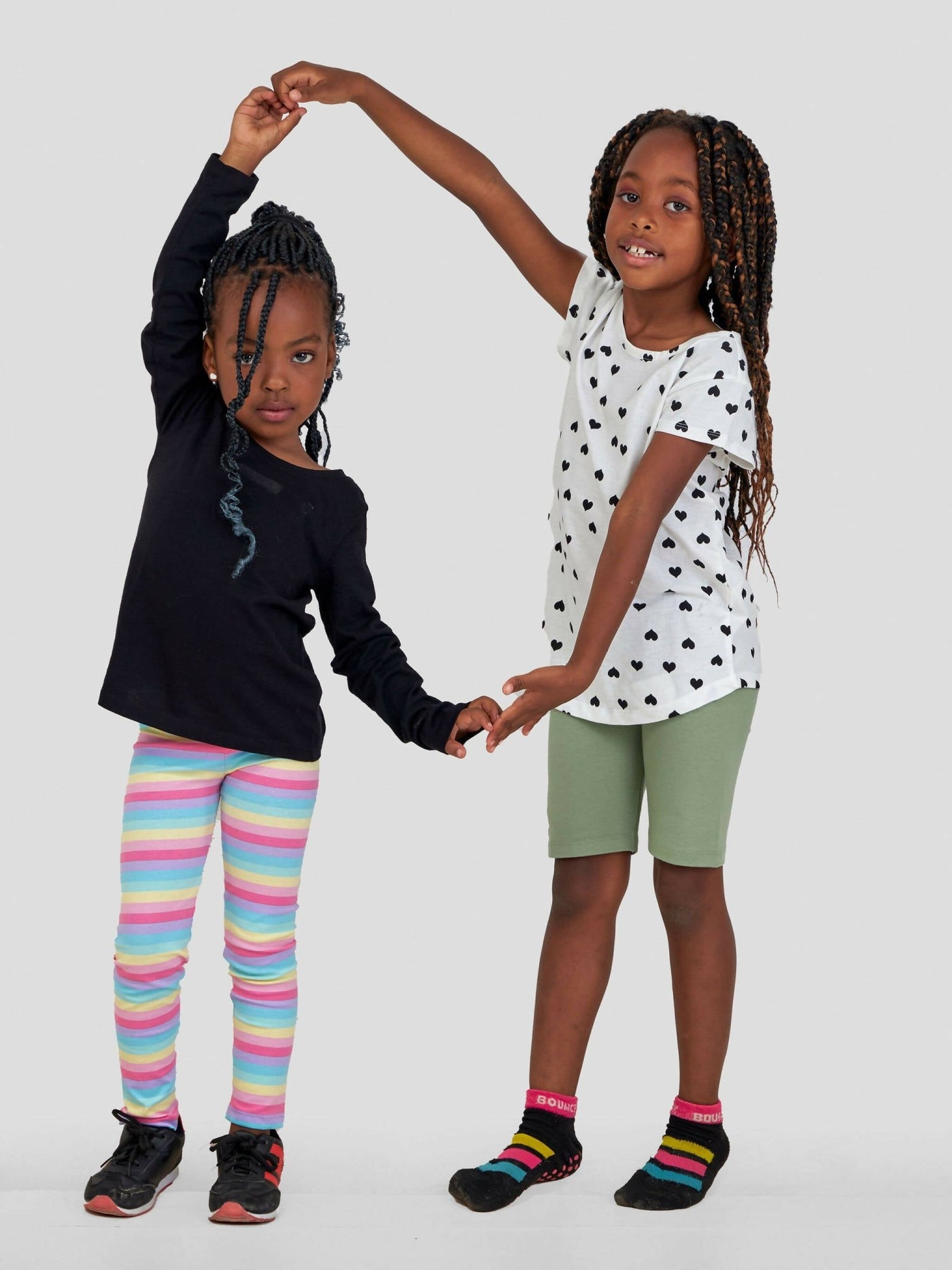 Inken Stripe Girls Full Length Legging - Rainbow Stripes - Shopzetu