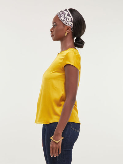 Safari Basic Cap Sleeve Top - Mustard - Shop Zetu Kenya