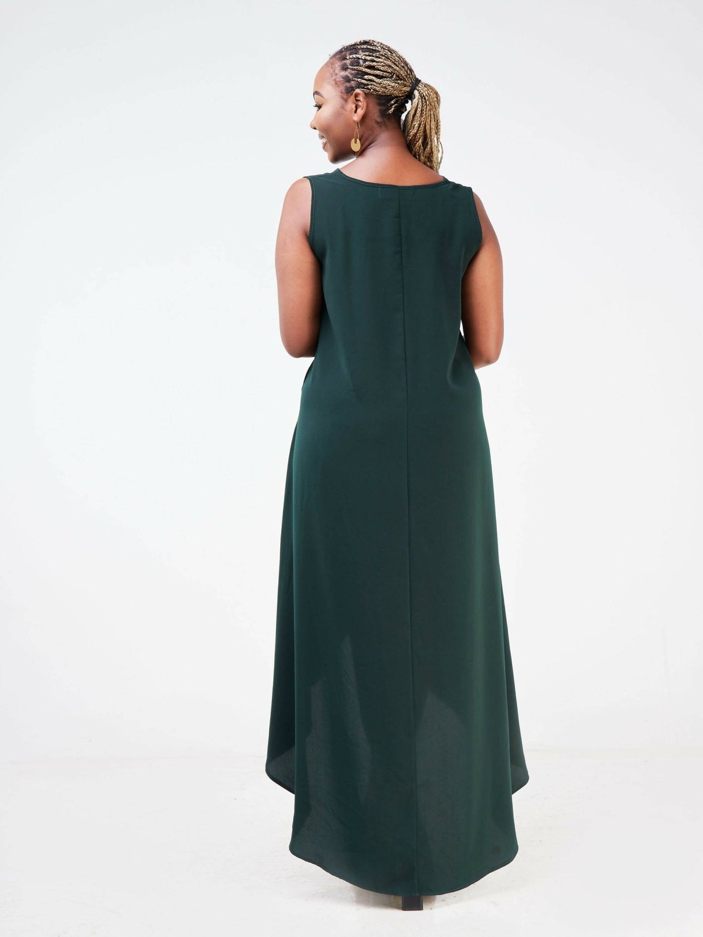 Salok Havilah Bumbe Highlow Maxi Dress - Green - Shopzetu