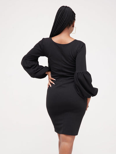 Salok Jani Bodycon Dress - Black - Shopzetu