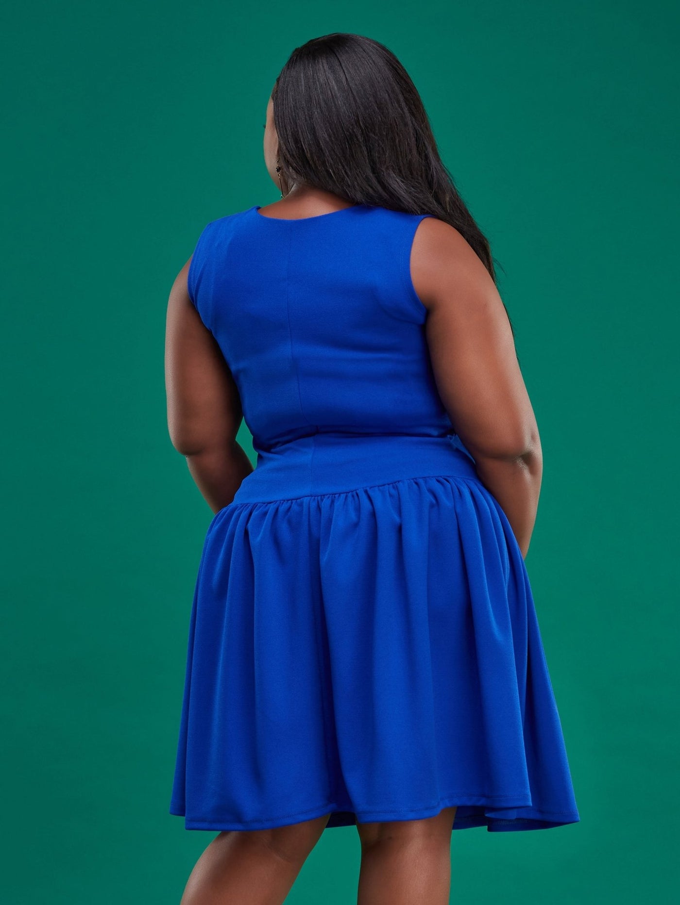 Salok Nellie Knee Length Dress - Blue - Shopzetu