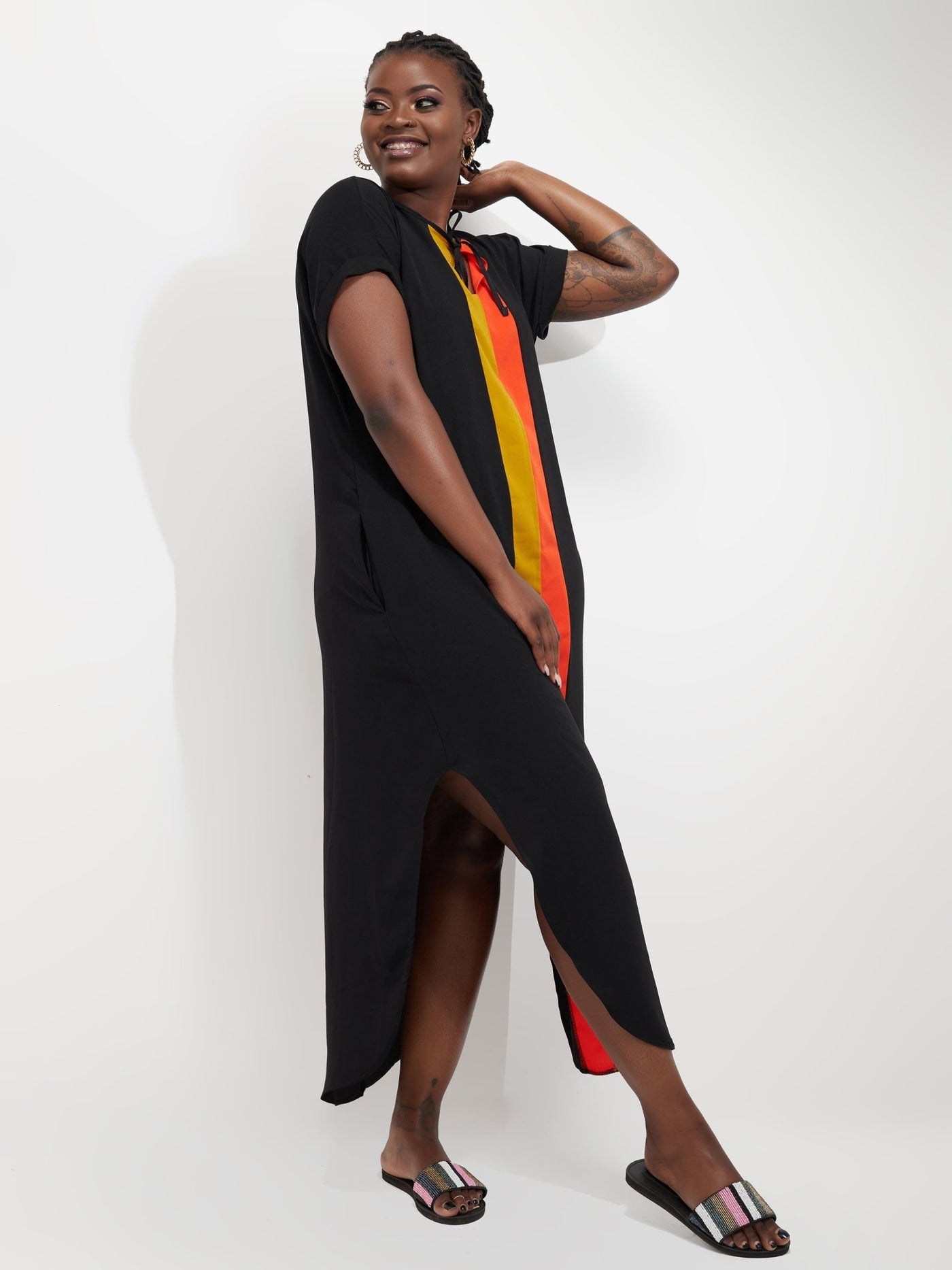 Salok Tanzi Maxi Dress - Black - Shop Zetu Kenya