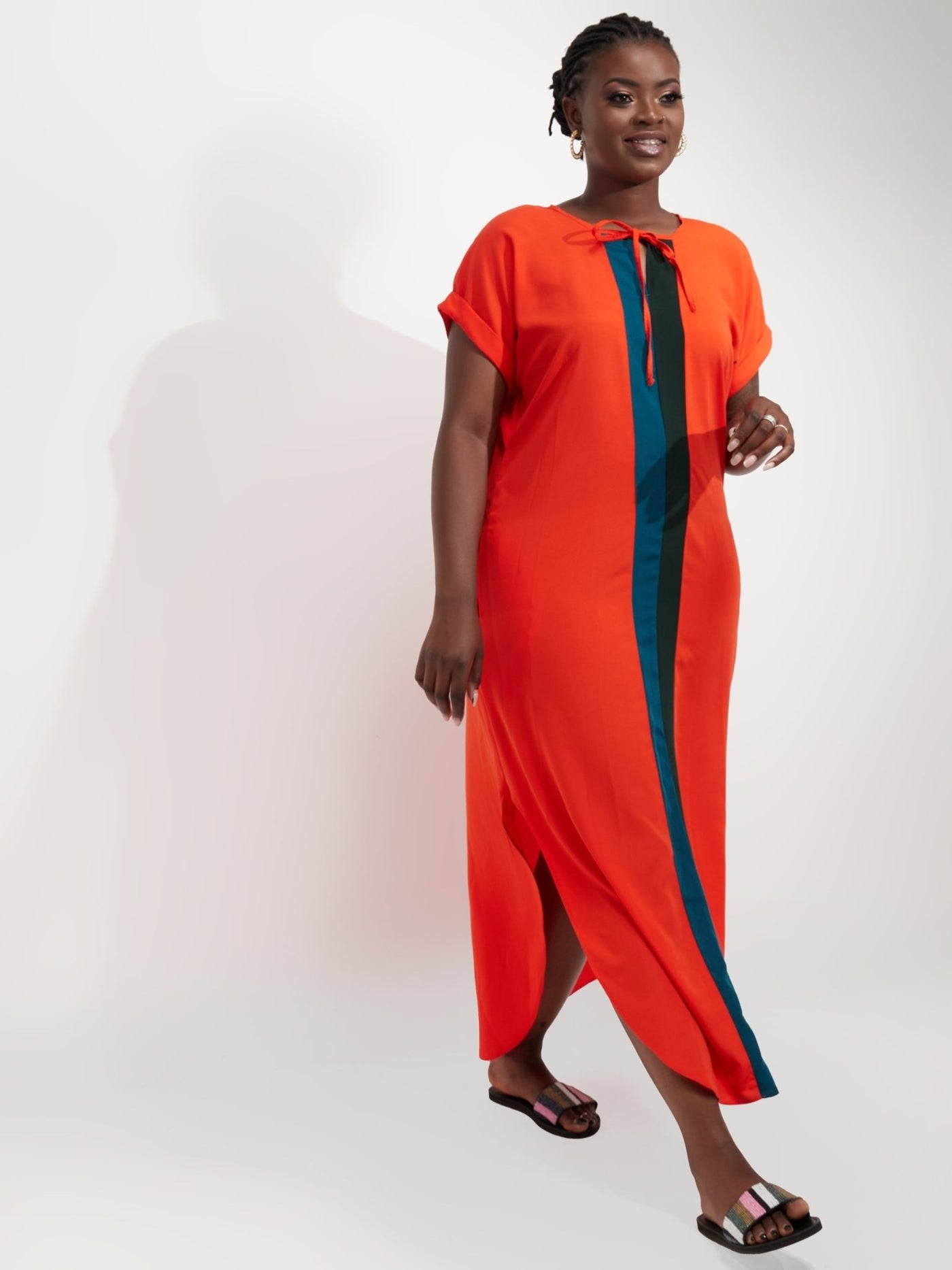 Salok Tanzi Maxi Dress - Orange - Shopzetu